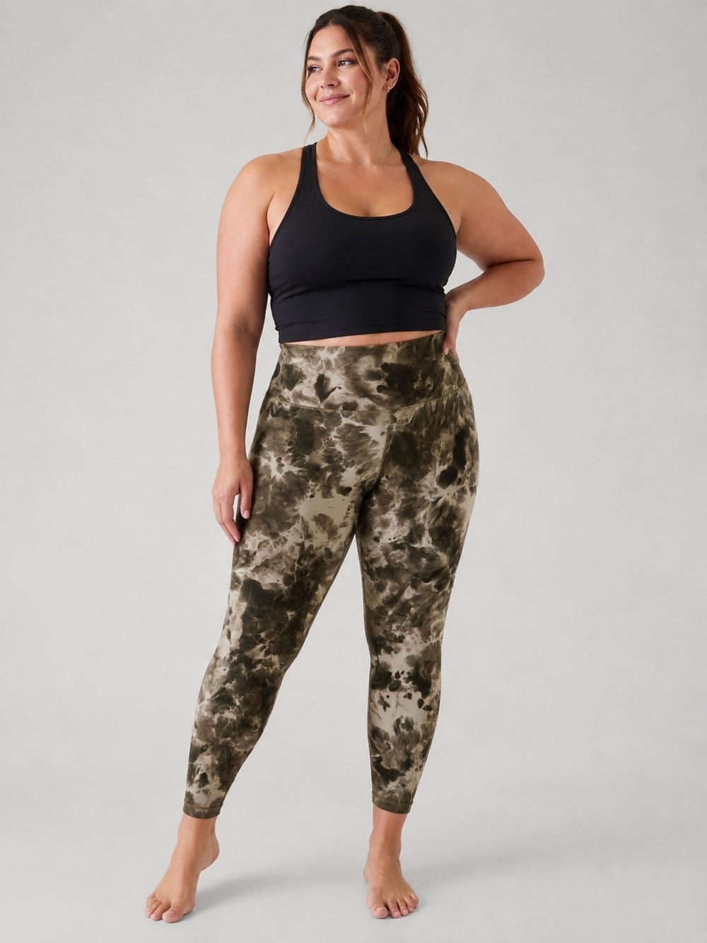 lululemon athletica Olive and Black Tie-Dye High-Rise Leggings